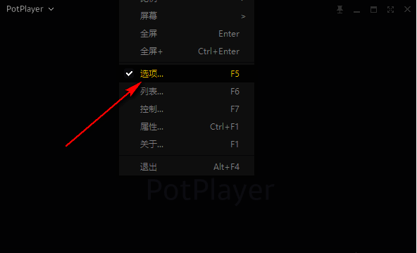 PotPlayer选择选项菜单配图