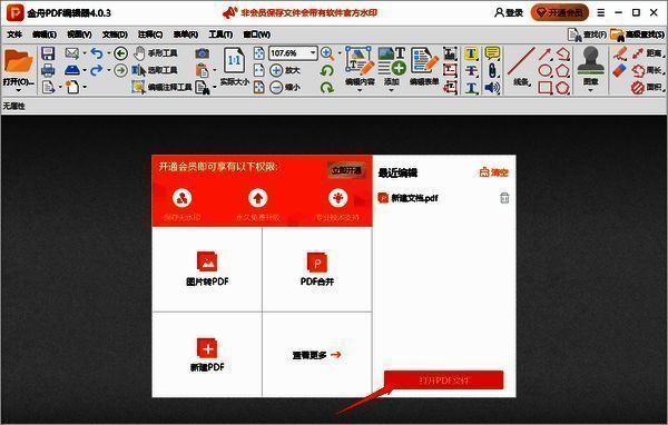 打开PDF文件界面