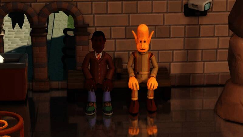 奶酪月球人在博物馆场景图