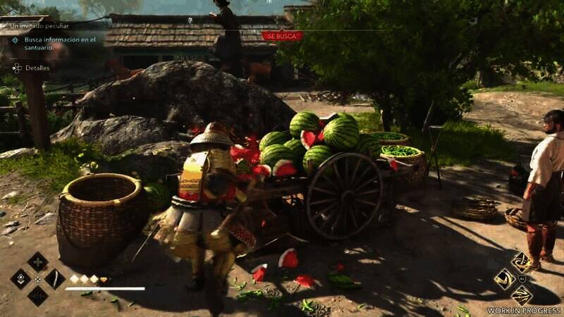 《刺客信条：影》弥助砍西瓜视频截图1