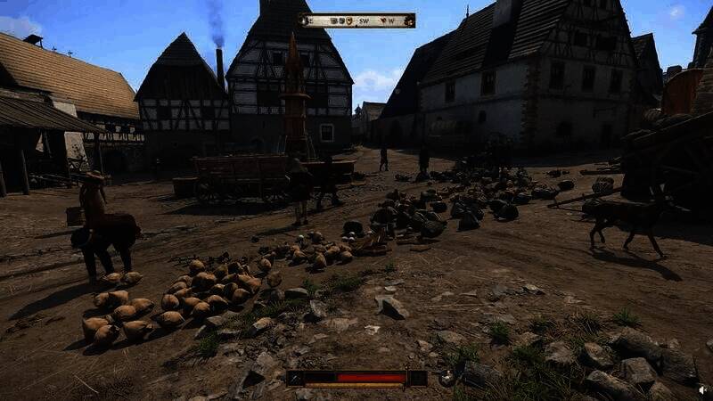 《天国：拯救2》NPC捡钱场景图