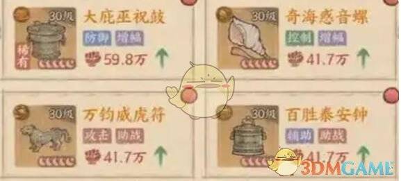 万钧威虎符、大庇巫祝鼓、道律金獬宝具组合图