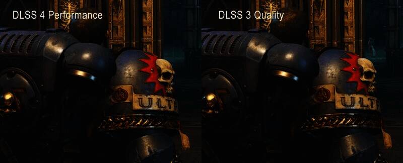 《战锤40K:星际战士2》DLSS 4与DLSS 3画质对比图