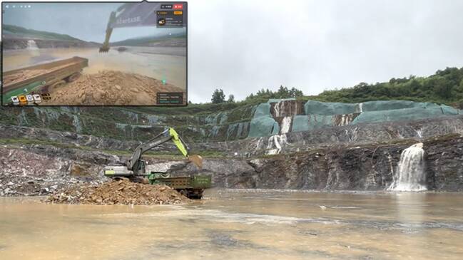 暴雨天作业的网易伏羲挖掘机器人