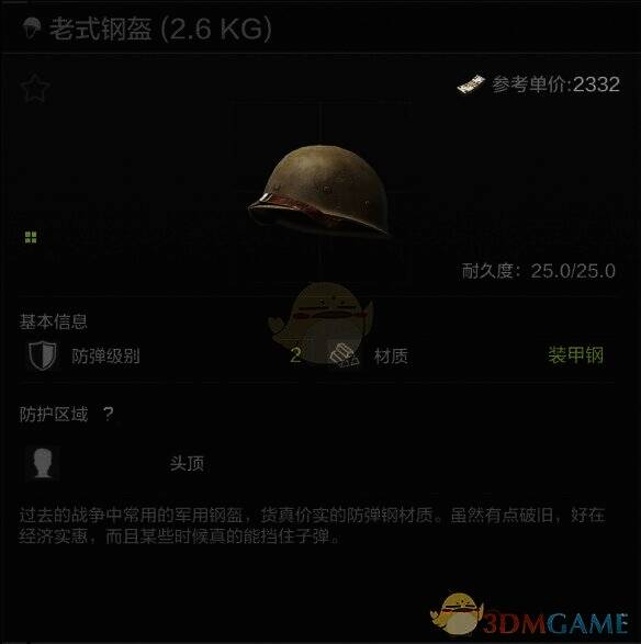 老式钢盔外观