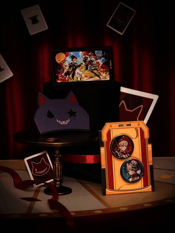 肯德基与原神联动徽章套装相关物品展示