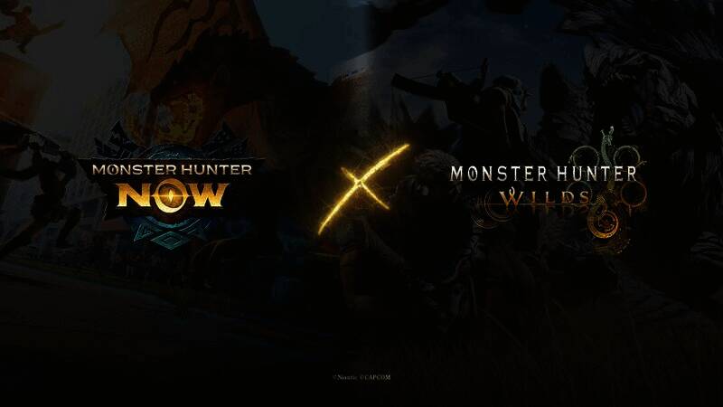 《怪物猎人Now》与《怪物猎人：荒野》联动宣传图