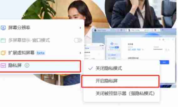 开启ToDesk隐私屏界面
