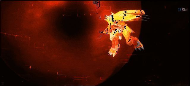 游戏中数码宝贝进化动画画面