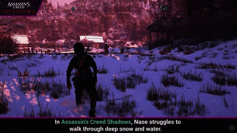 《刺客信条：影》女主穿过积雪画面