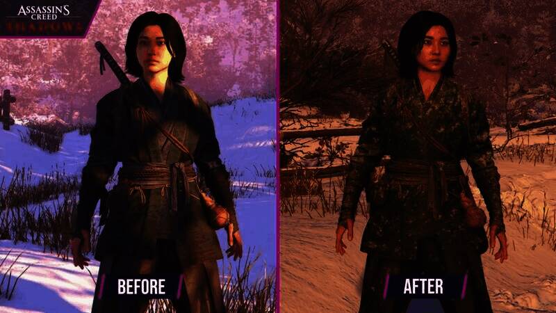 《刺客信条：影》女主雪地翻滚画面