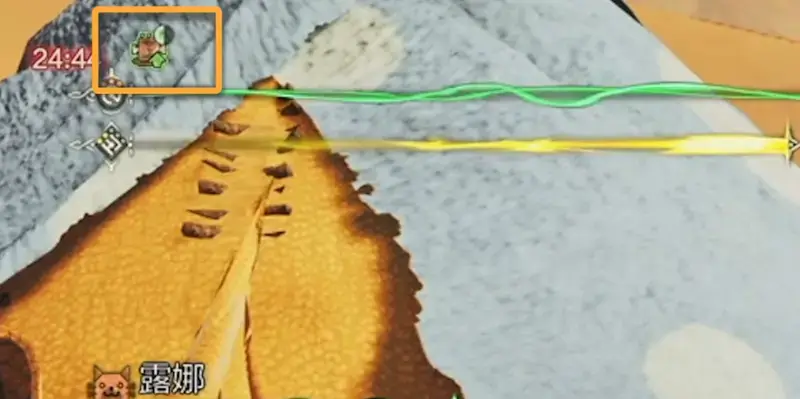 《怪物猎人：荒野》游戏中血条左上角的肉骨头标记