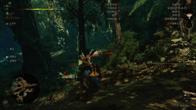 麻痹菇和蜂蜜采集路线图1