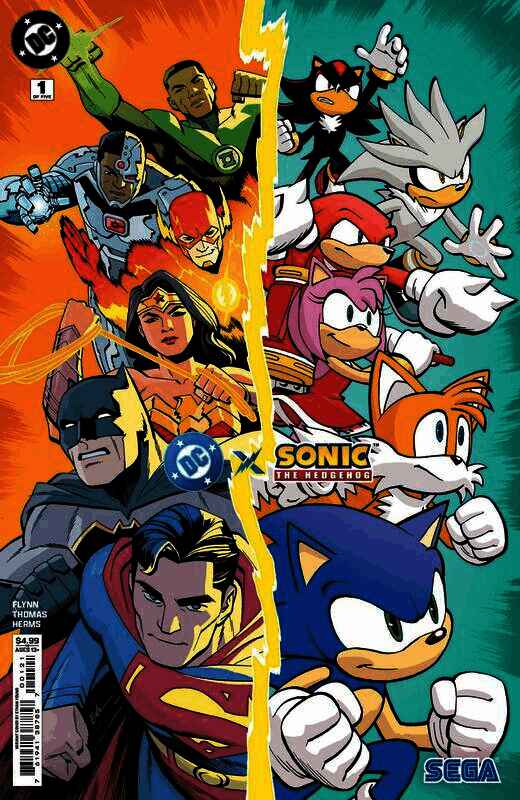 正义联盟与刺猬索尼克漫画系列封面