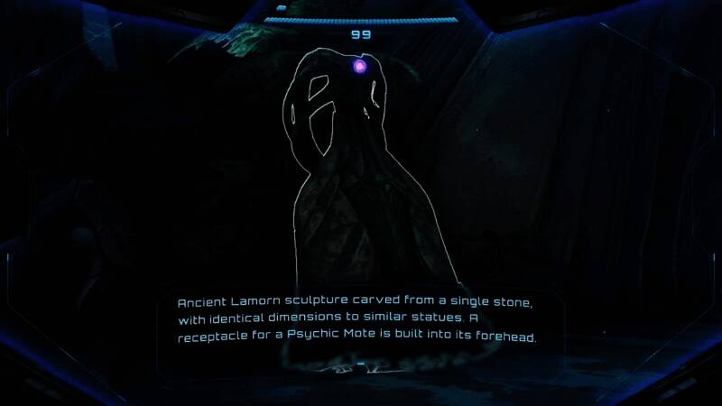 《银河战士Prime 4：Beyond》主角与机械装置互动画面