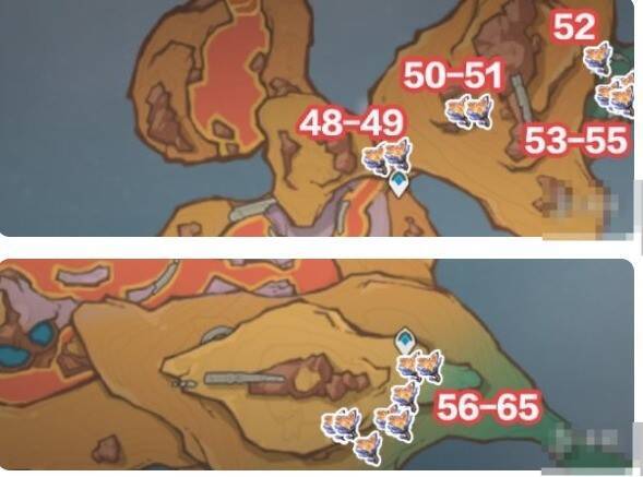 分流识海东侧云岩裂叶收集位置图