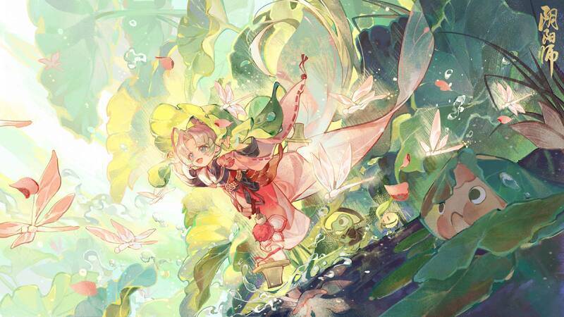 专属插画水面清圆