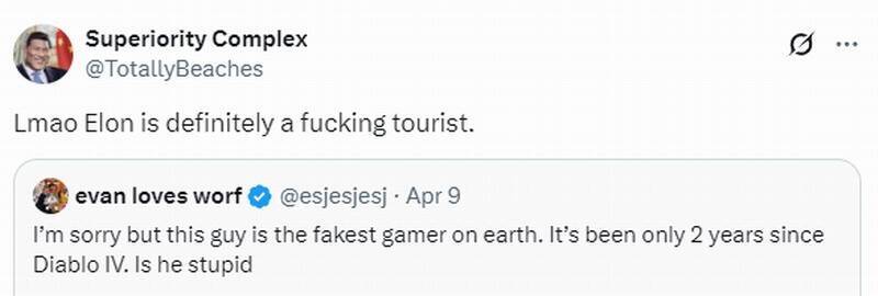 马斯克玩《暗黑破坏神4》画面