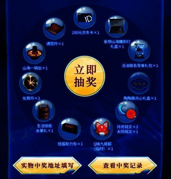 奖池奖励一览