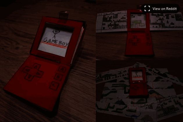 国外老玩家展示的纸制GB掌机图片1