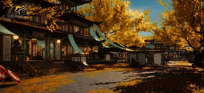 《射雕》游戏中玩家建造房屋画面