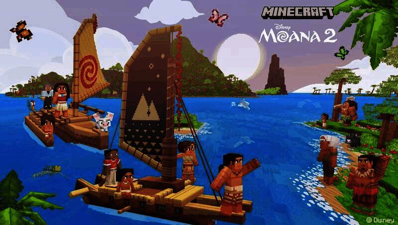 《我的世界》联动《海洋奇缘2》相关画面