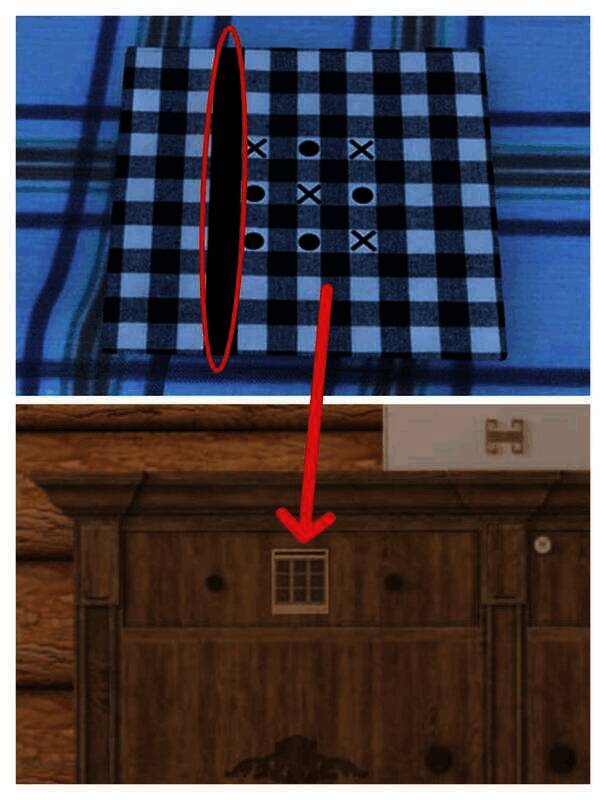 房子内柜子及野餐垫手帕画面