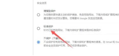 安全浏览设置项界面