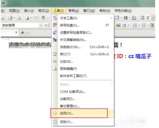 选项设置对话框中安全性选项卡的界面图