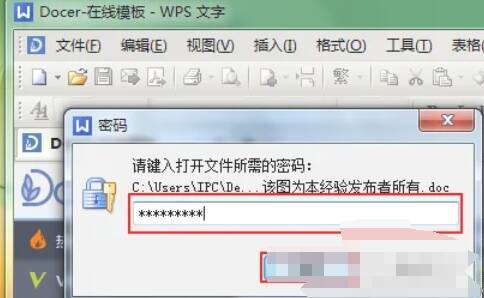 再次打开加密文件时输入密码的界面图
