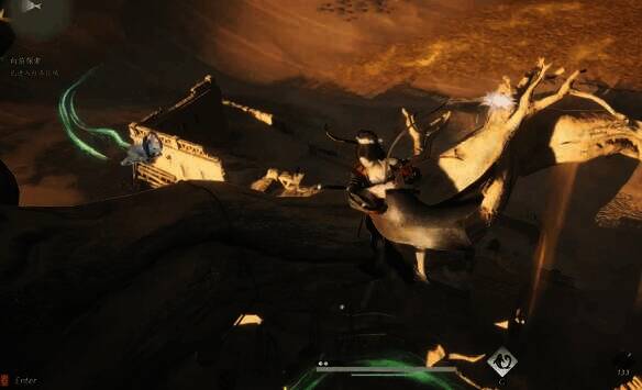 靠近飞天舞乐兔散发绿光画面