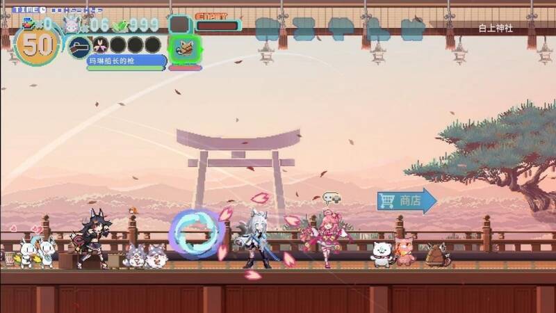 在据点与hololive成员互动