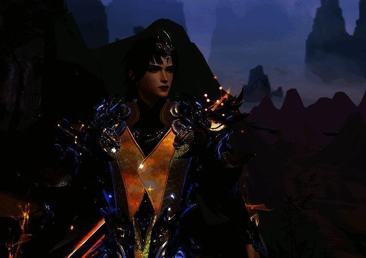 身着龙战玄黄的紫英男脸模少侠二