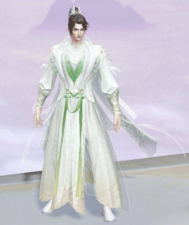 少侠穿着烟柳画桥时装侧面图