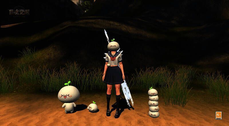 《猎魂觉醒》玩家与长草颜团子猎宠互动图