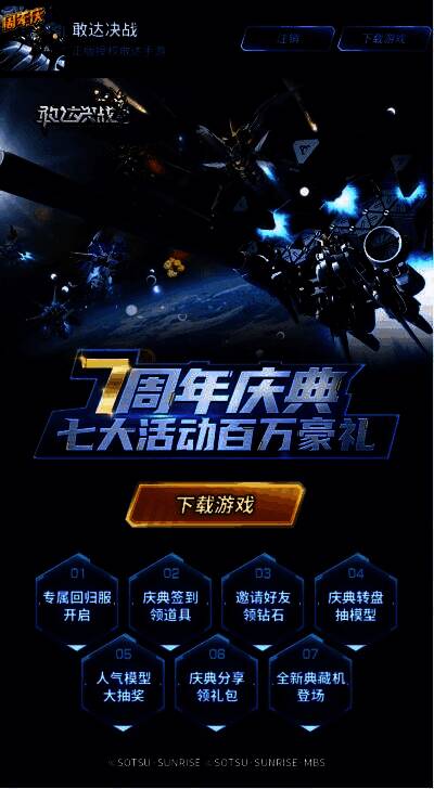 七周年福利H5活动相关画面