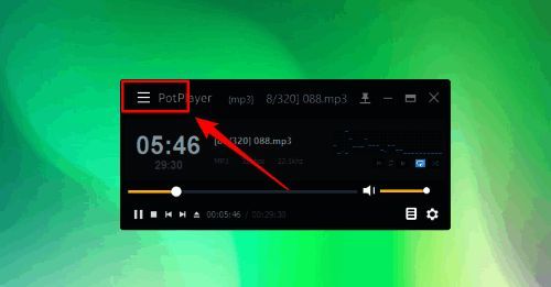 点击 PotPlayer 主菜单按钮的界面图