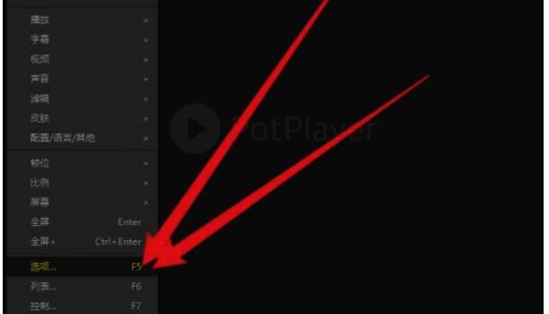 PotPlayer快捷键设置界面打开图