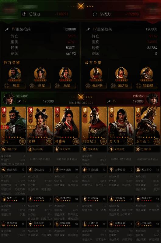 张飞反击枪与指挥枪对战战报图片