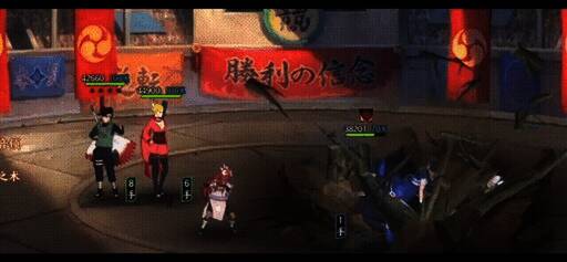 宇智波带土在战斗胜利后的特写画面，眼神坚定，背景是被击败的敌人