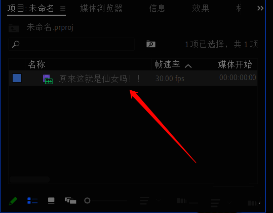 导入视频文件至项目面板