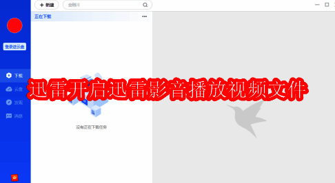迅雷主界面展示，顶部显示菜单栏选项