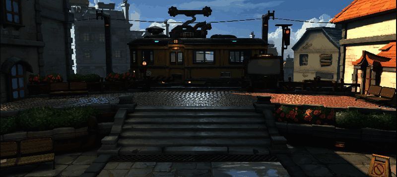 安德鲁小镇全景展示，战火纷飞