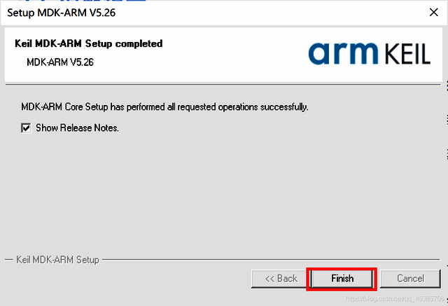 安装完成界面，显示Finish按钮