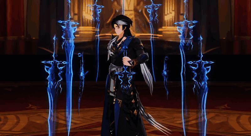 止流与刻舟组队完成战斗，背景是胜利特效，角色表情自信从容