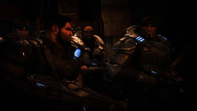 《战争机器：重装上阵》游戏封面展示，主角手持重型武器，背景为科幻战场环境