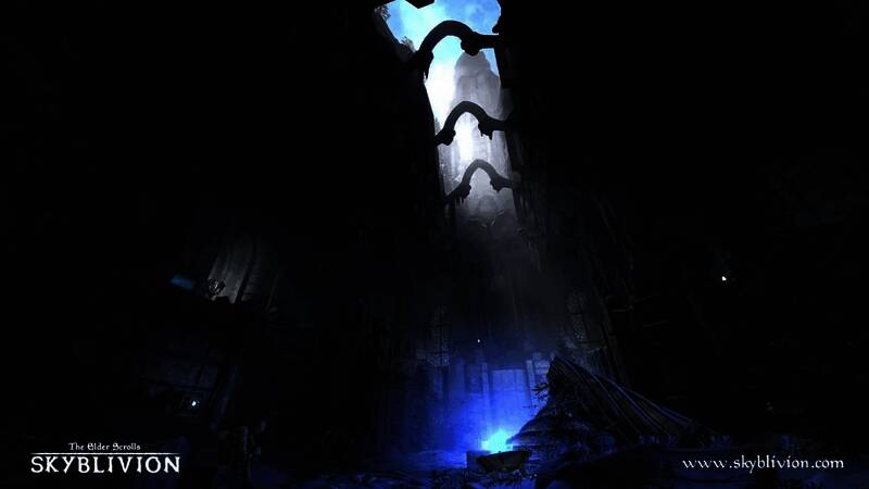 地牢内多个区域的光照模拟演示，显示环境细节的高度还原