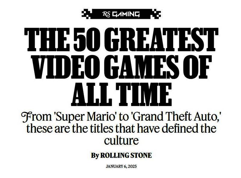 滚石杂志评选游戏相关配图