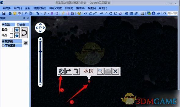 点击地点后出现的操作界面截图