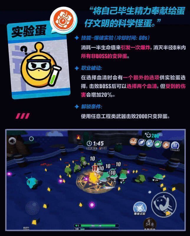 实验蛋形象及相关技能介绍画面